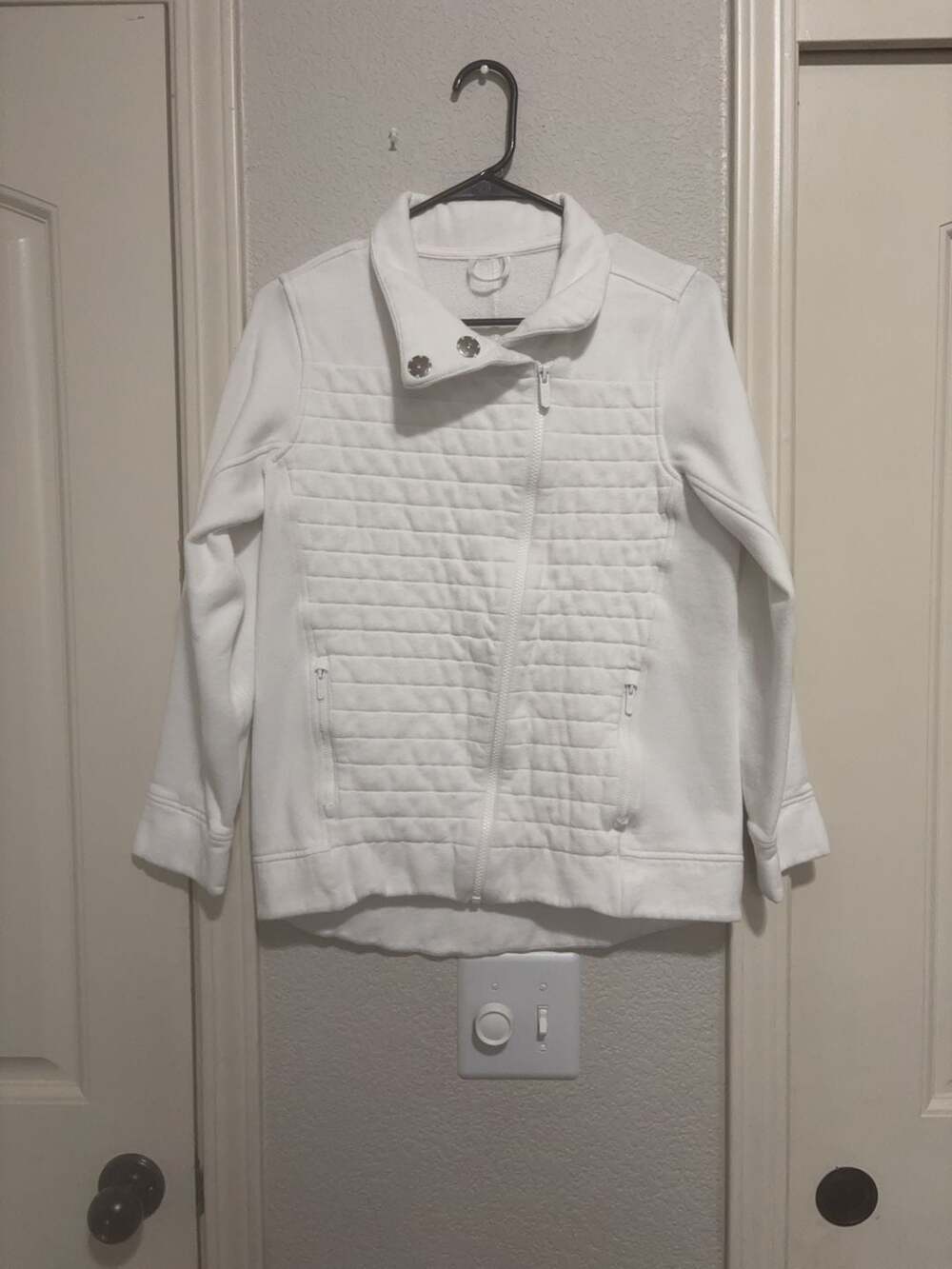 Lululemon Quilted Moto Sweatshirt Jacket White